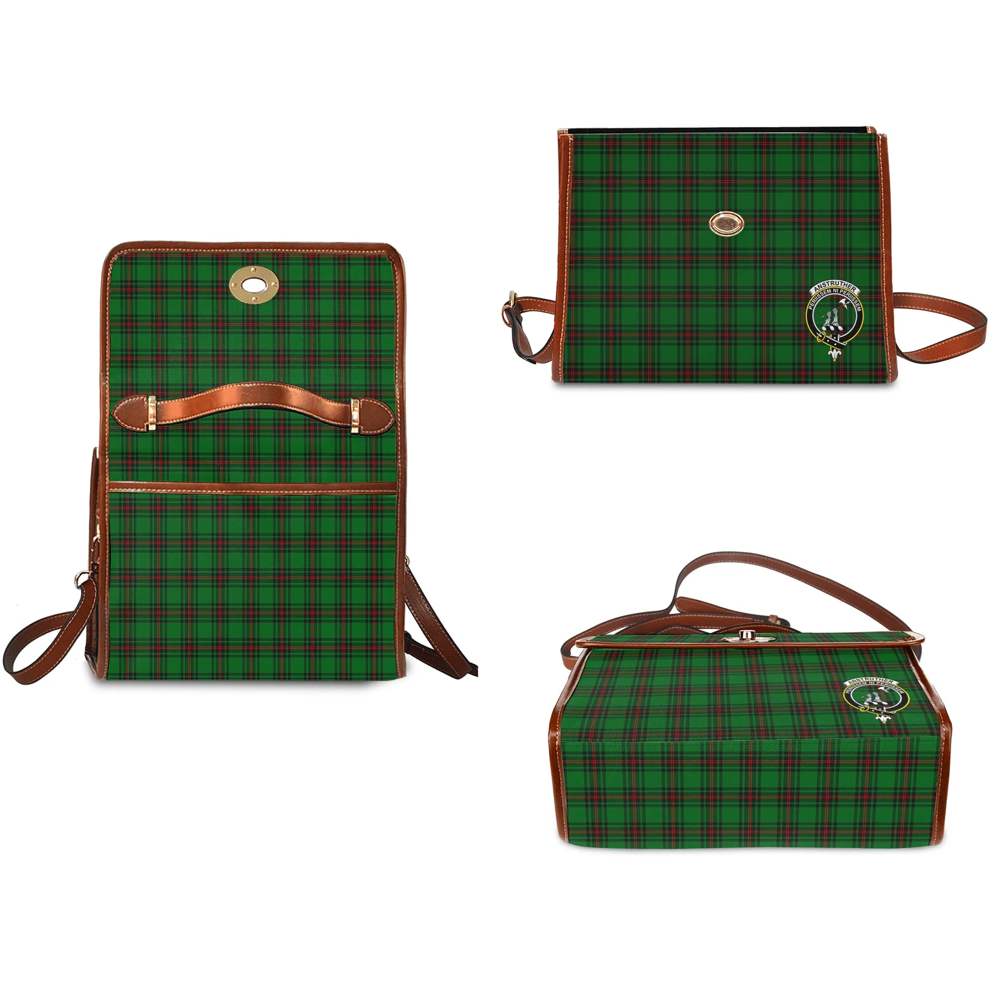 Anstruther Tartan Waterproof Canvas Bag with Family Crest