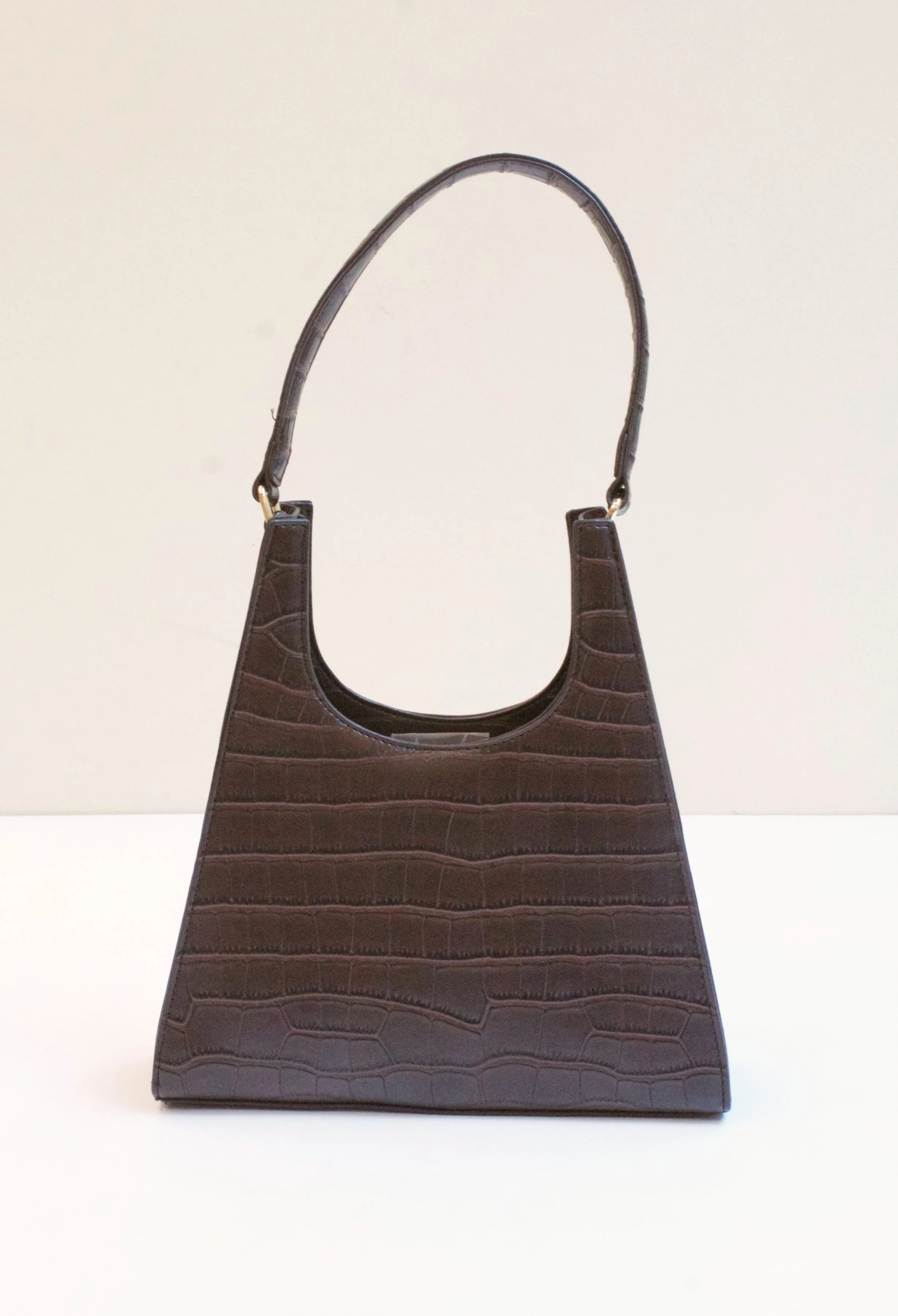 ARIES Dark Brown Faux Croc Bag