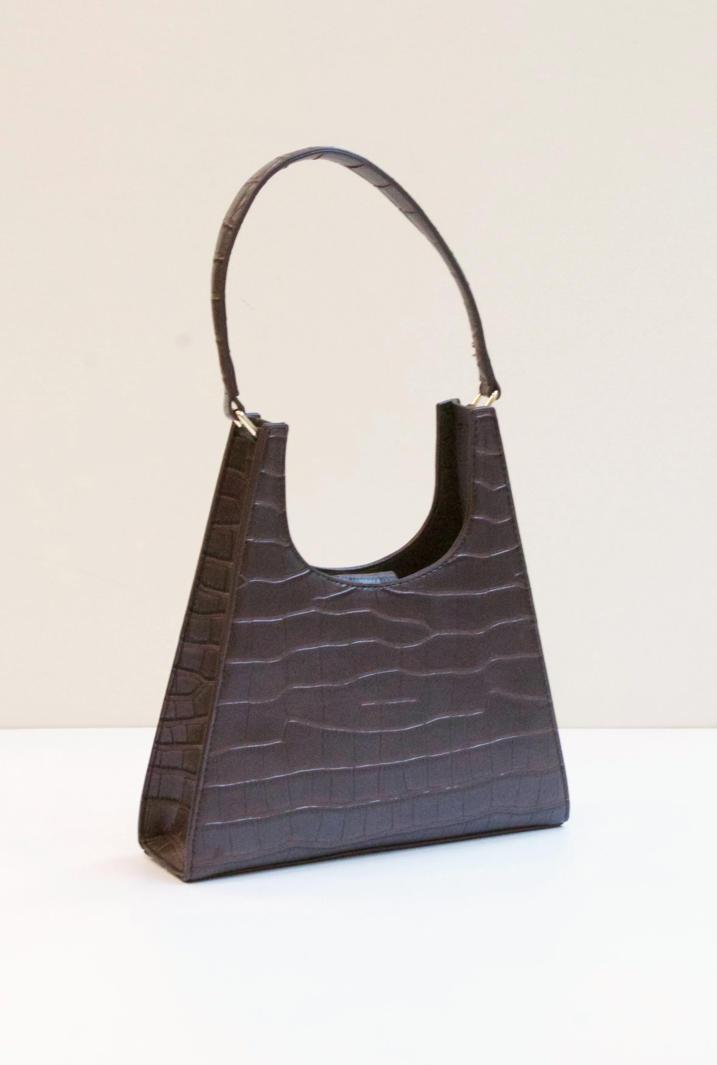 ARIES Dark Brown Faux Croc Bag