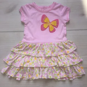 Baby LuLu Pink Butterfly Ruffle Dress