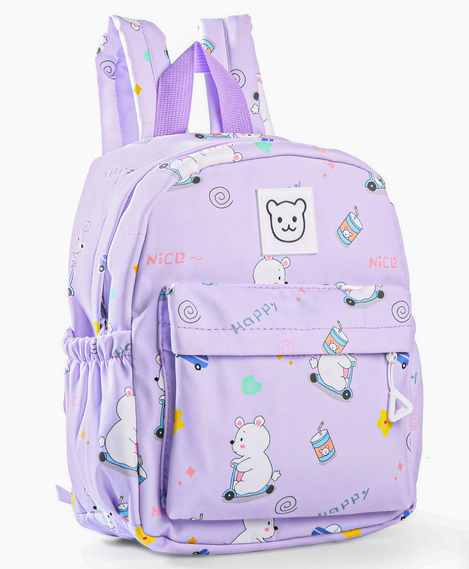 BEAR PRINT BACKPACK - PURPLE