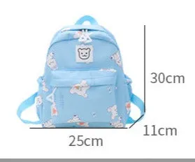 BEAR PRINT BACKPACK - PURPLE