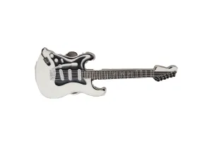 Black & White Electric Guitar Enamel Metal Belt Buckle