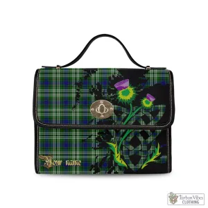 Blackadder Tartan Waterproof Canvas Bag with Scotland Map and Thistle Celtic Accents