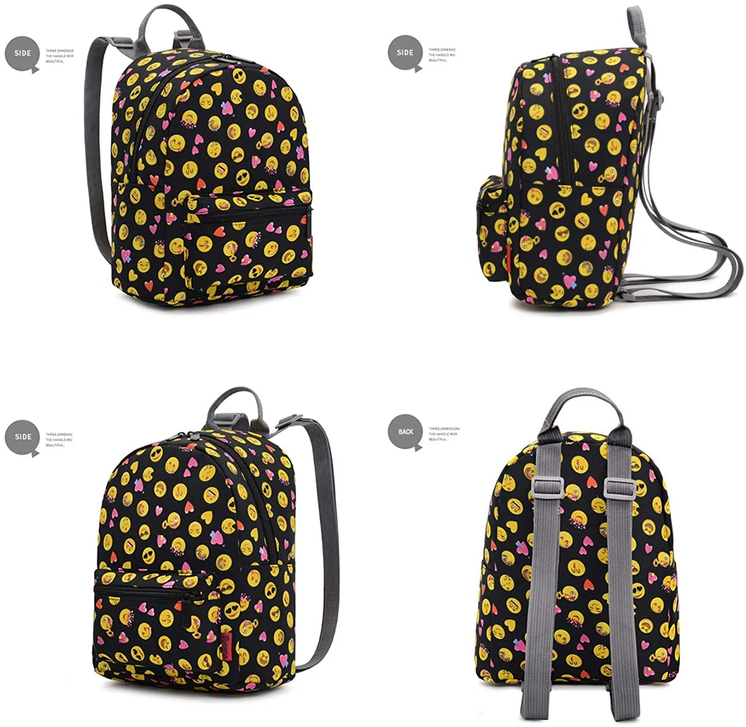 Bravo! Fashion Design All Purpose 9" Floral Backpack (Emoji)