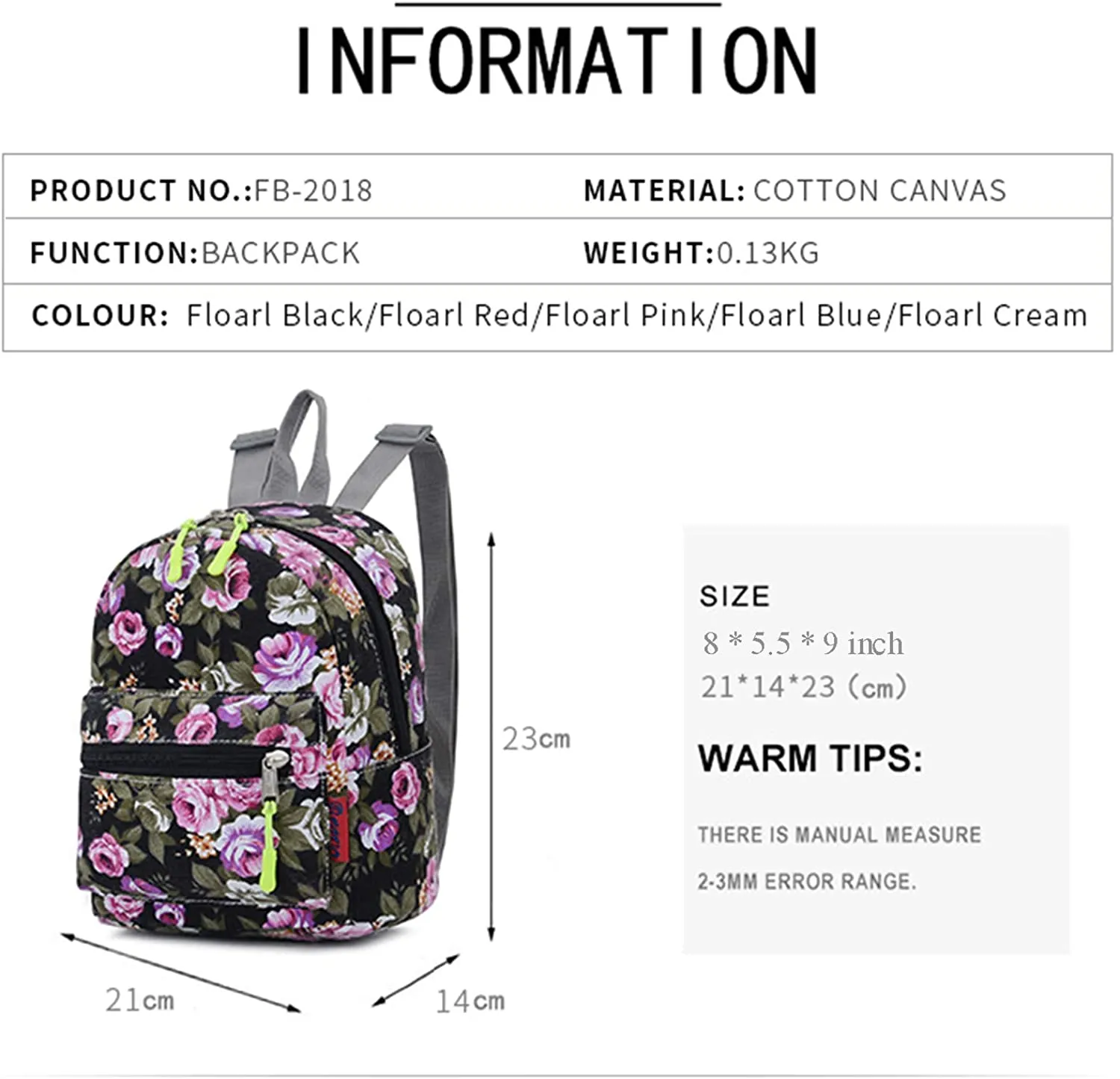 Bravo Floral Mini (10 Inch) School Backpack - Floral Black