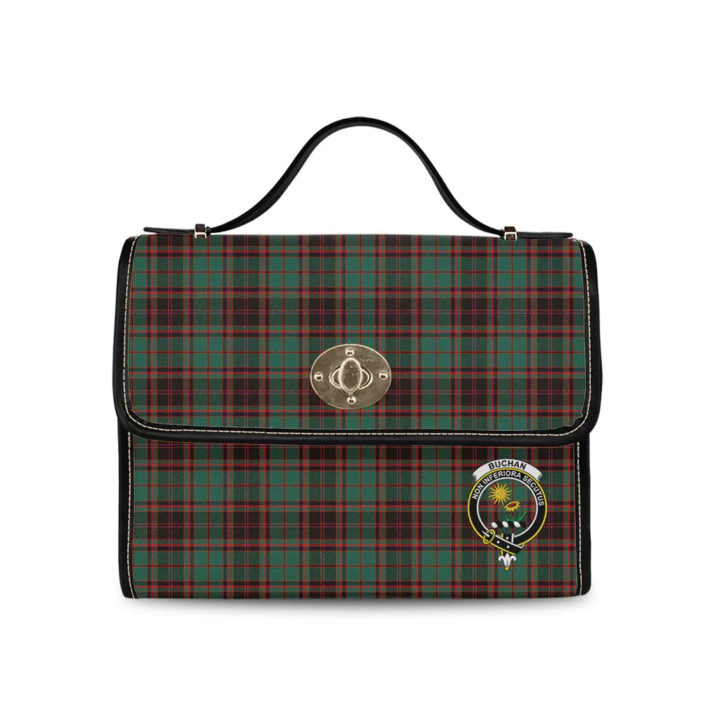 Buchan Ancient Tartan Waterproof Canvas Bag with Family Crest