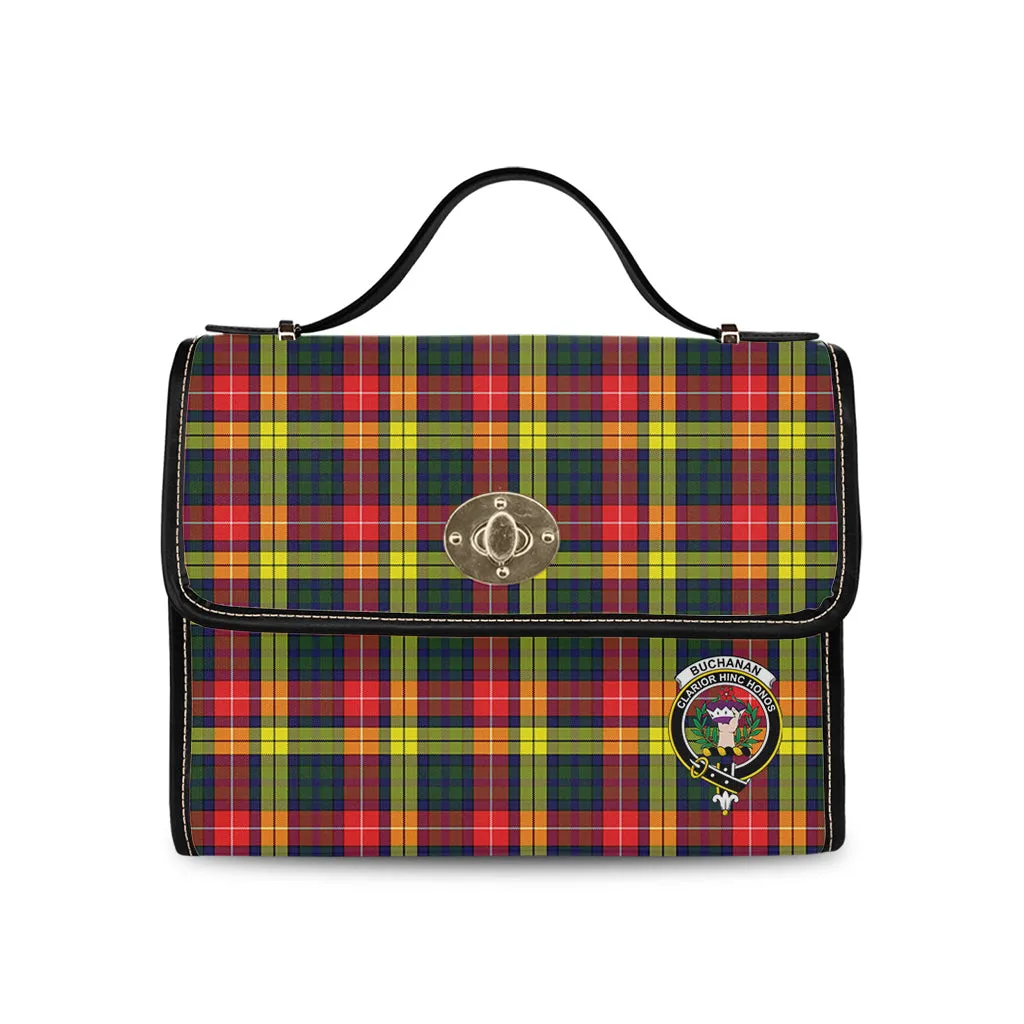 Buchanan Modern Tartan Waterproof Canvas Bag with Family Crest