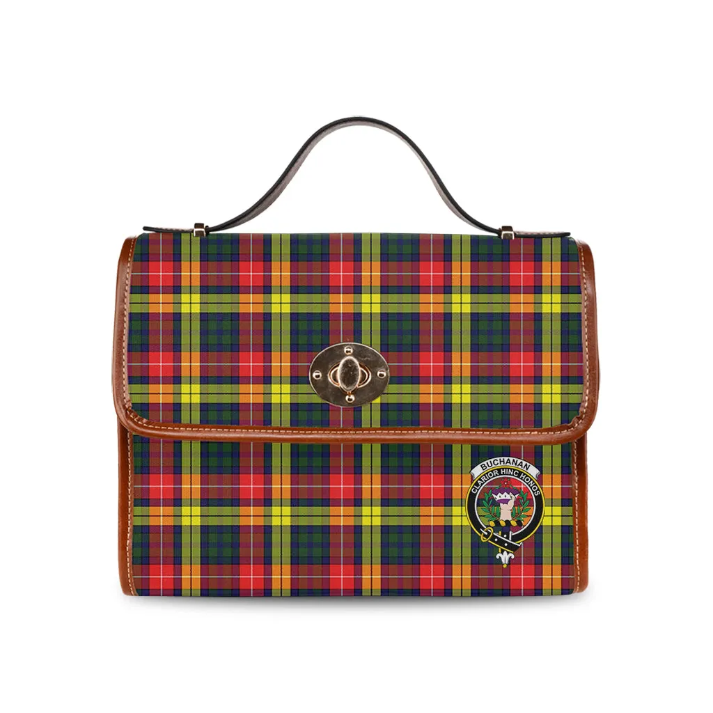 Buchanan Modern Tartan Waterproof Canvas Bag with Family Crest