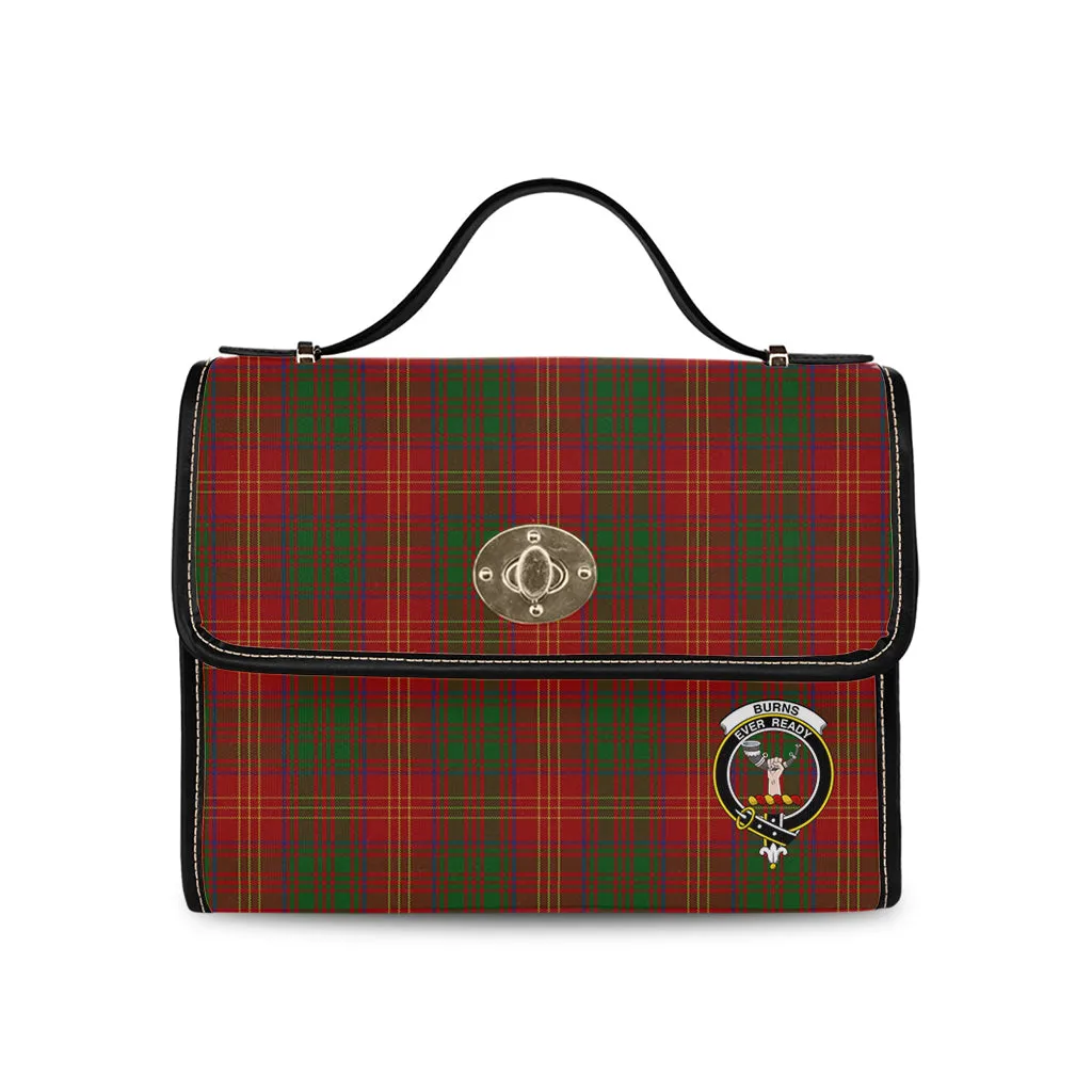 Burns Tartan Waterproof Canvas Bag with Family Crest