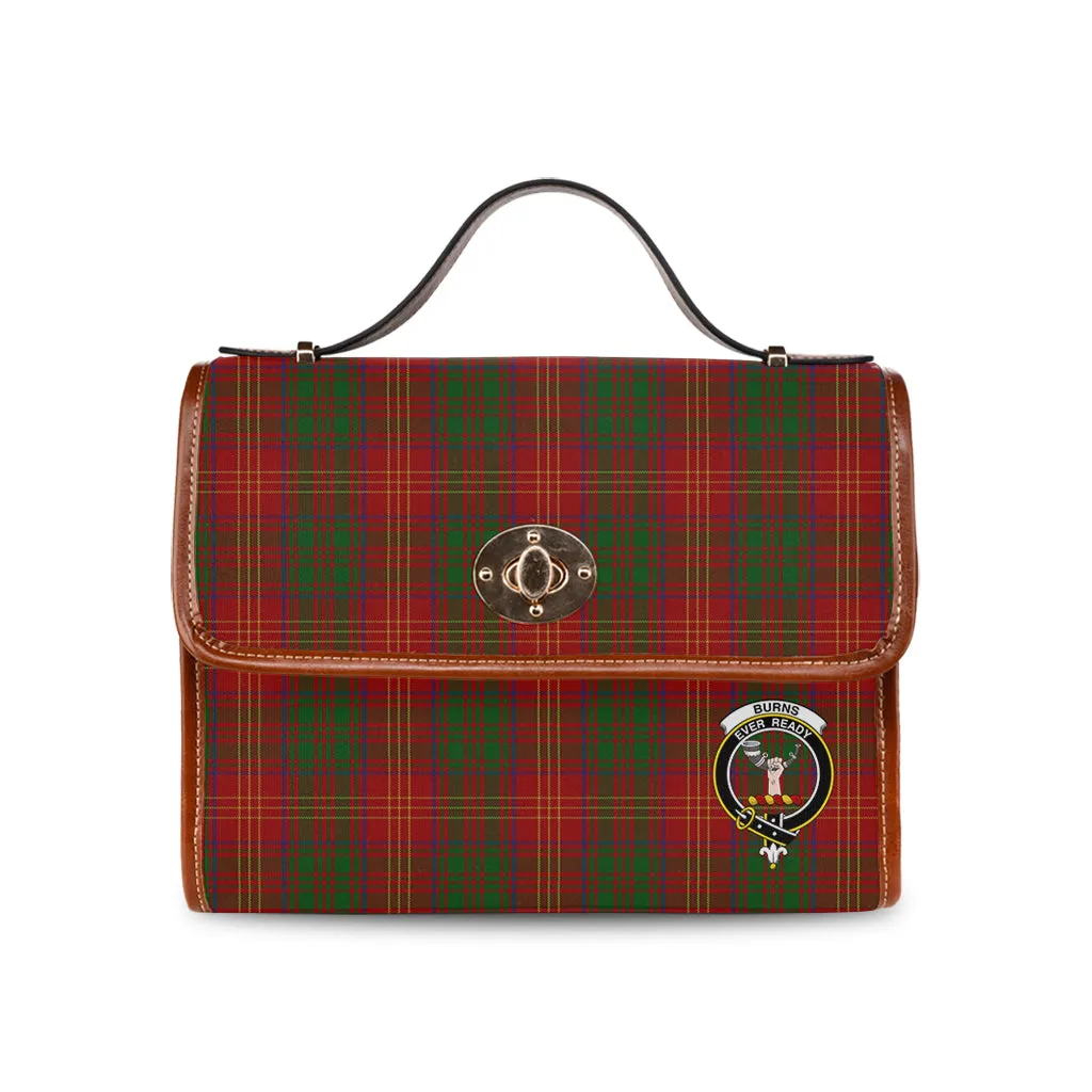 Burns Tartan Waterproof Canvas Bag with Family Crest