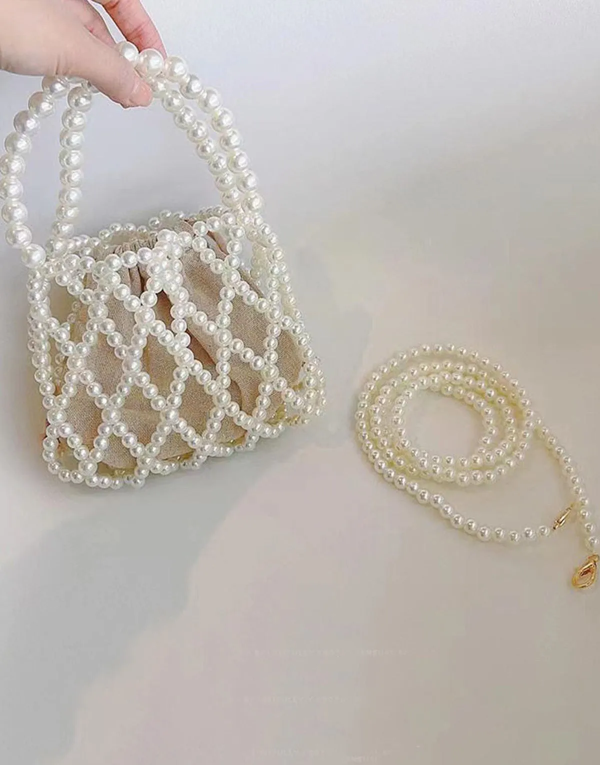 Chic French Pearl Crossbody Bag