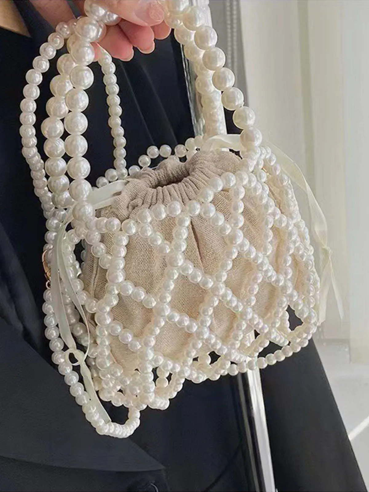 Chic French Pearl Crossbody Bag