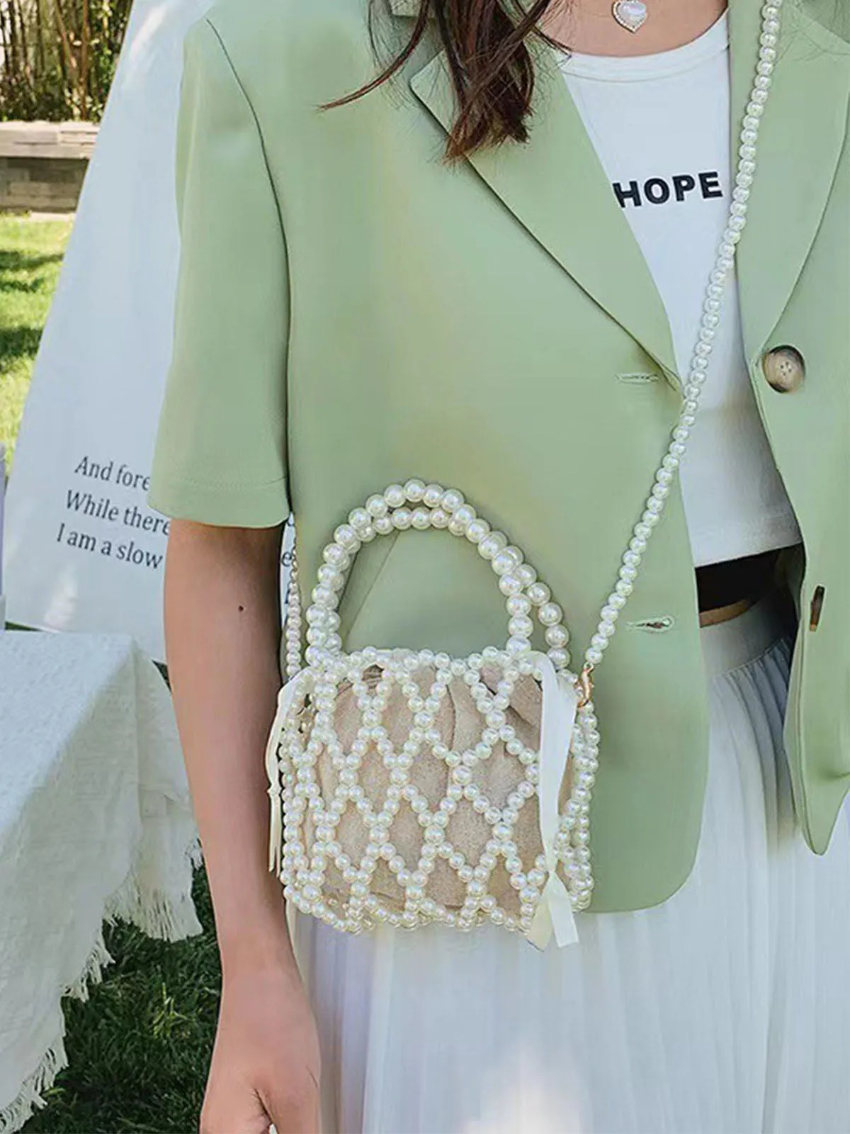 Chic French Pearl Crossbody Bag