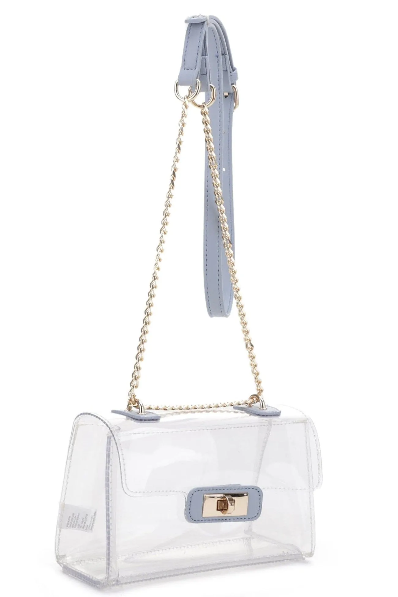 CL20555 Eva Turn Lock Clear Structured Crossbody Bag