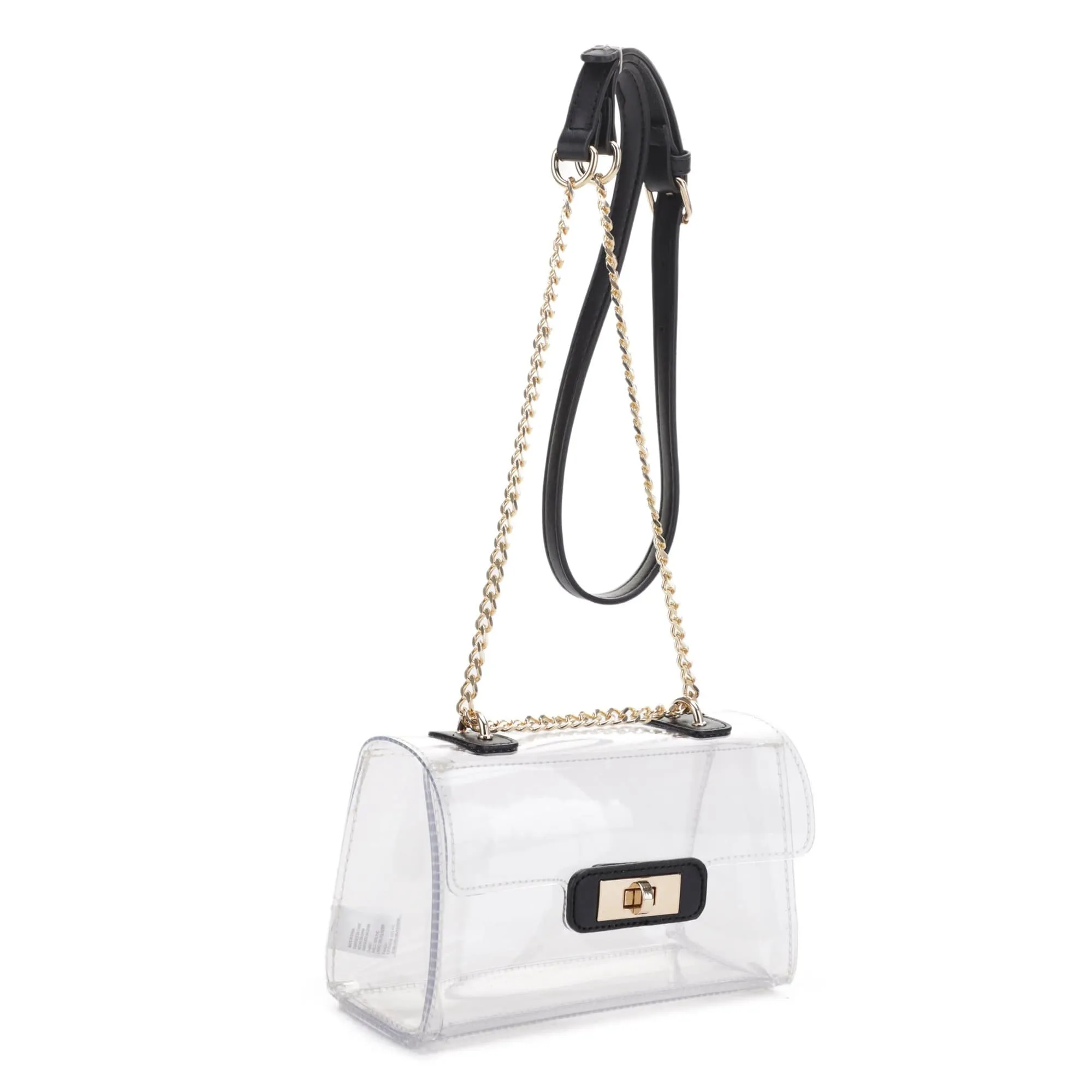 CL20555 Eva Turn Lock Clear Structured Crossbody Bag