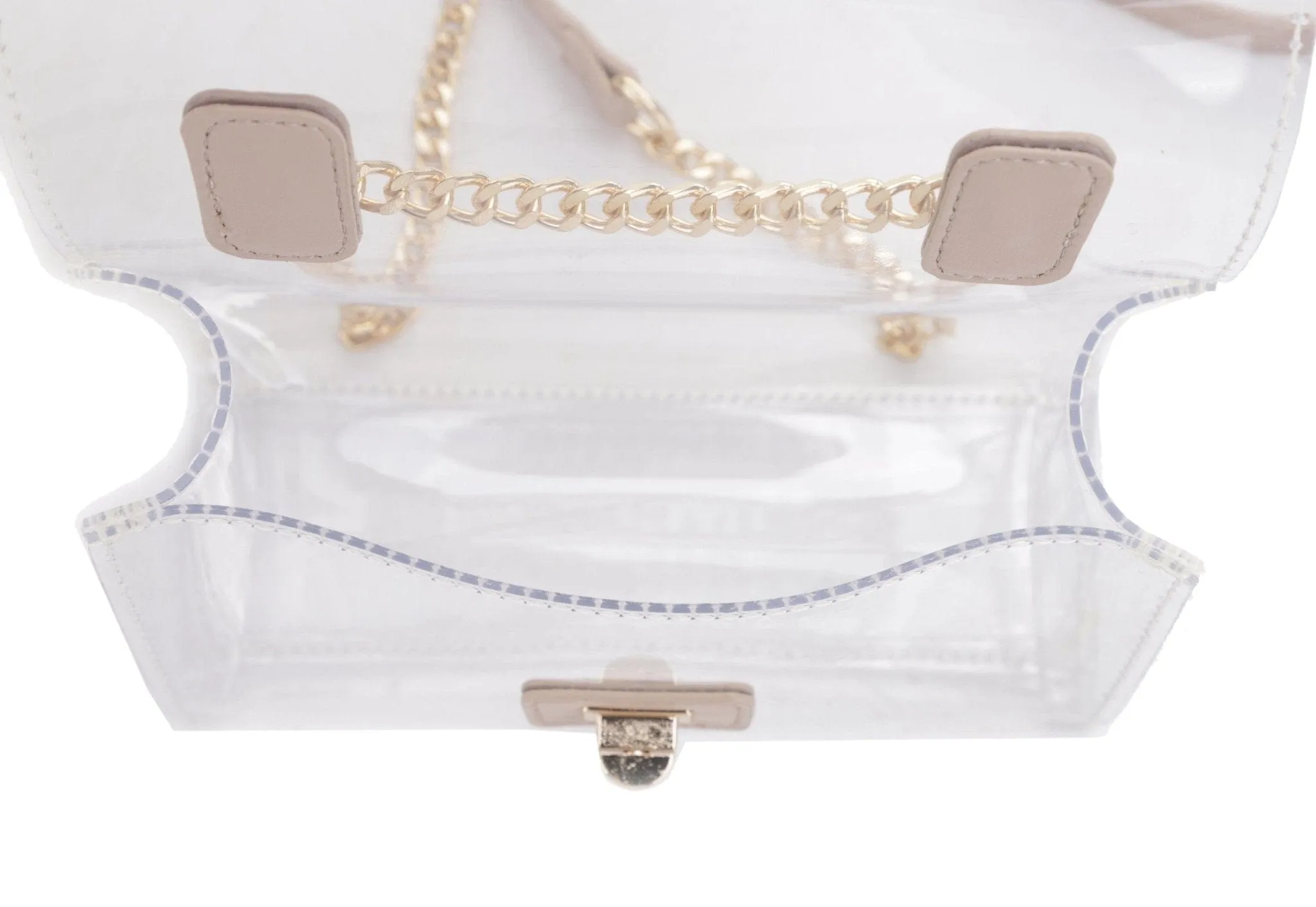 CL20555 Eva Turn Lock Clear Structured Crossbody Bag