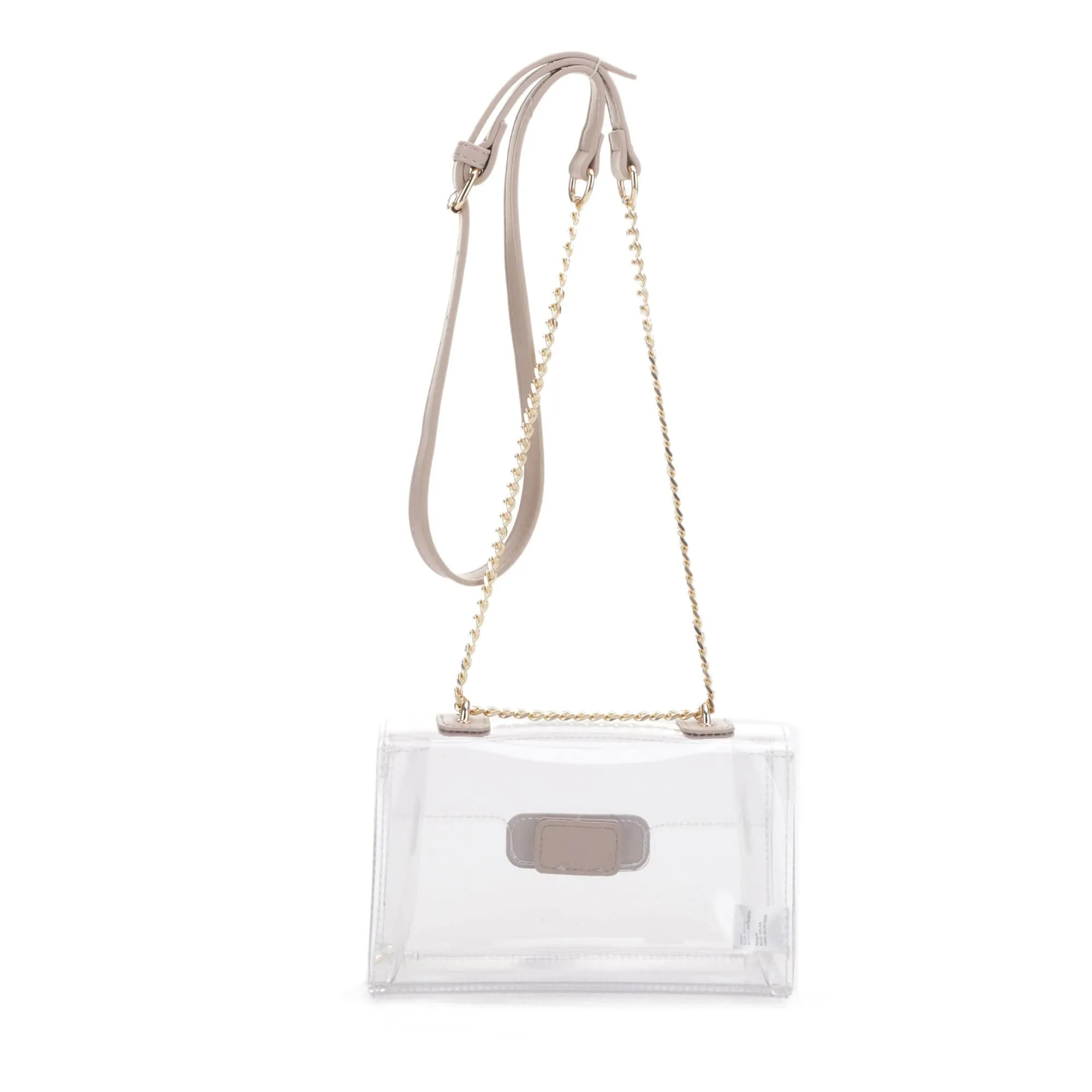 CL20555 Eva Turn Lock Clear Structured Crossbody Bag