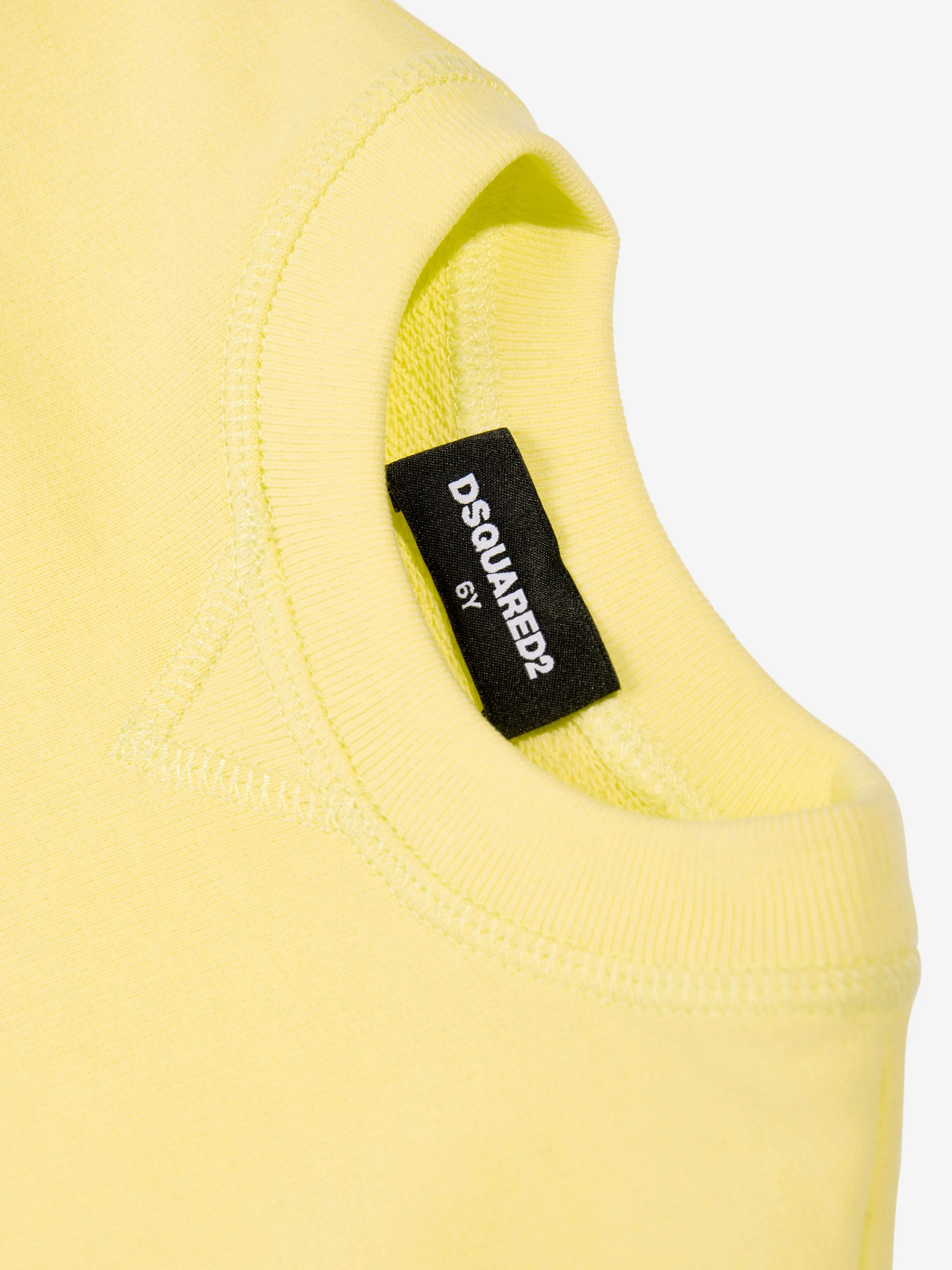 Dsquared2 Kids Rounded Logo Sweatshirt in Yellow