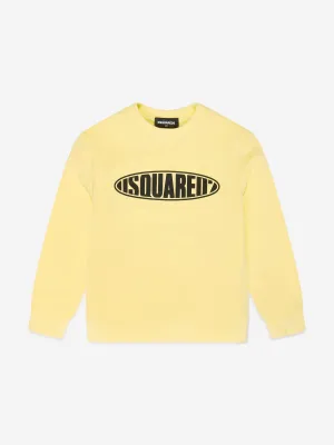 Dsquared2 Kids Rounded Logo Sweatshirt in Yellow