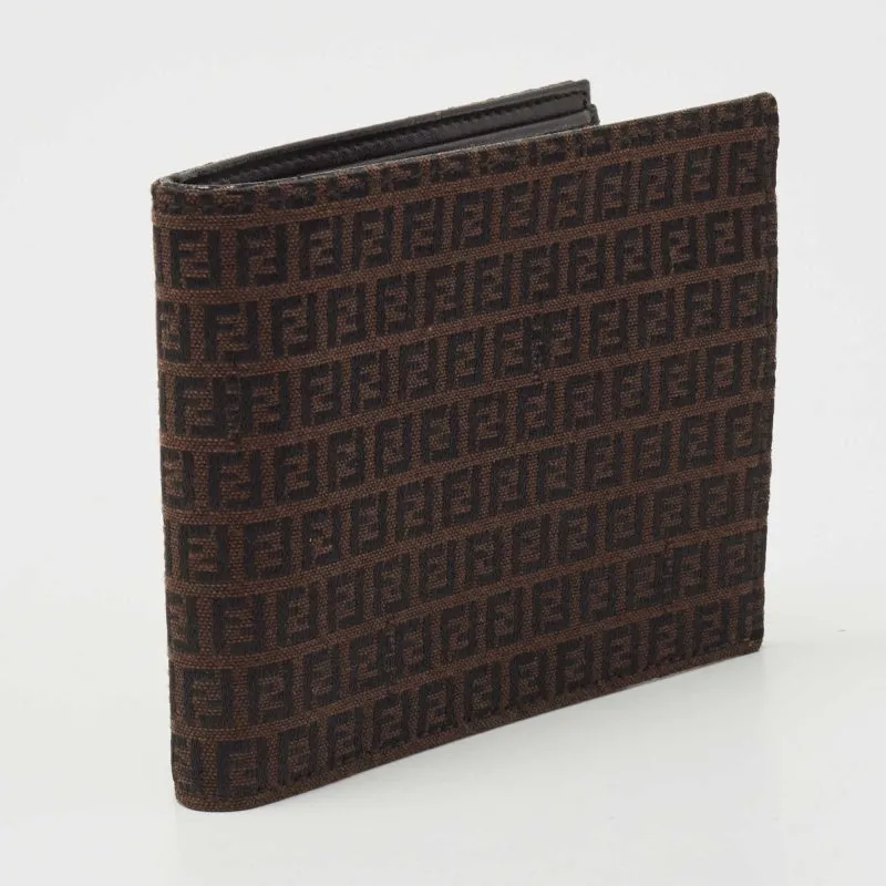 FENDI Black/Tobacco Zucca Canvas Bifold Wallet