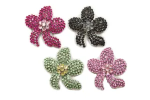 Flower Rhinestone Brooches 2.50"- 1 Piece