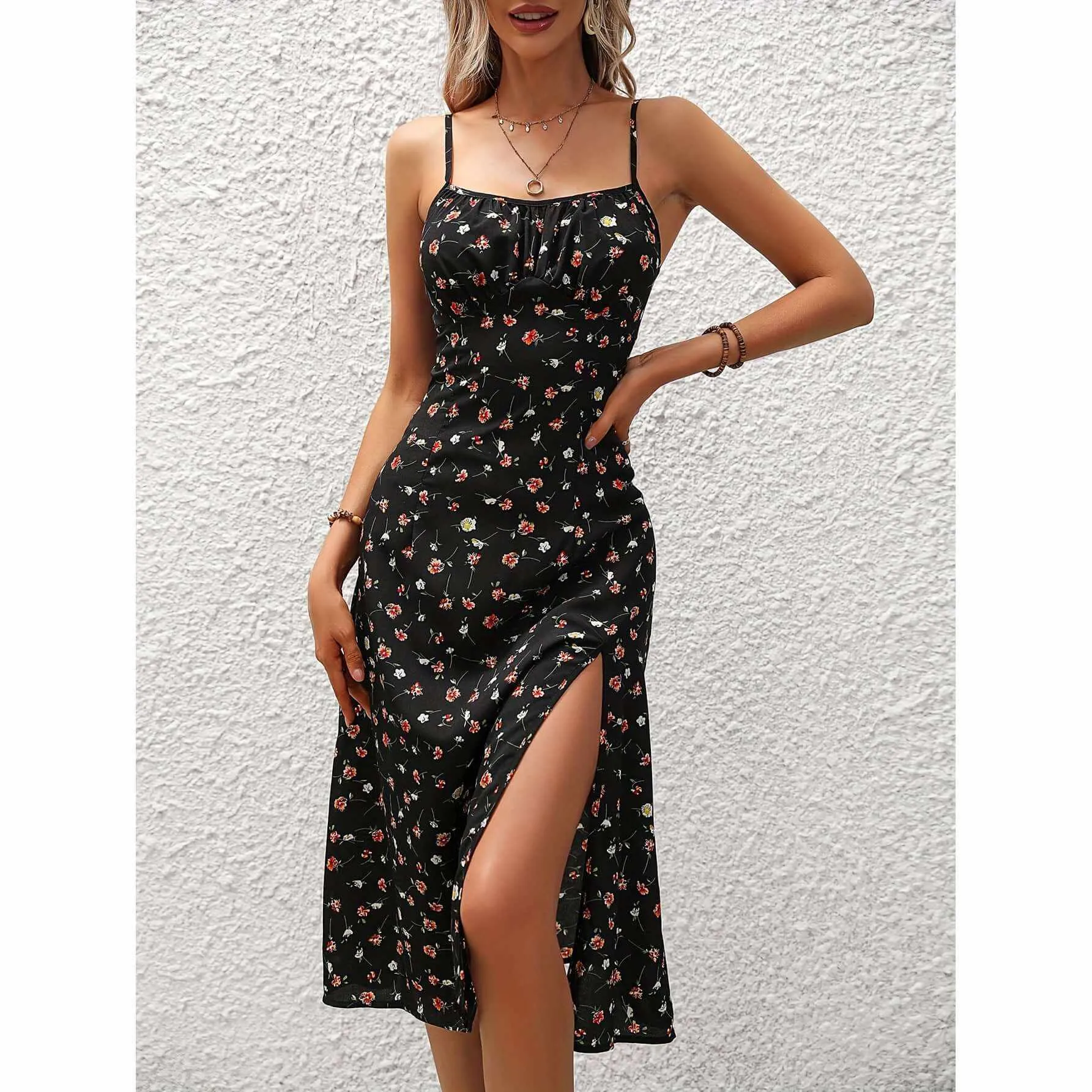 Glow Chic's Polka Dot Print Suspender Dress