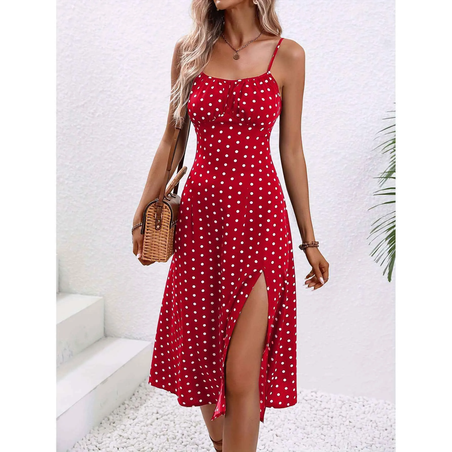 Glow Chic's Polka Dot Print Suspender Dress