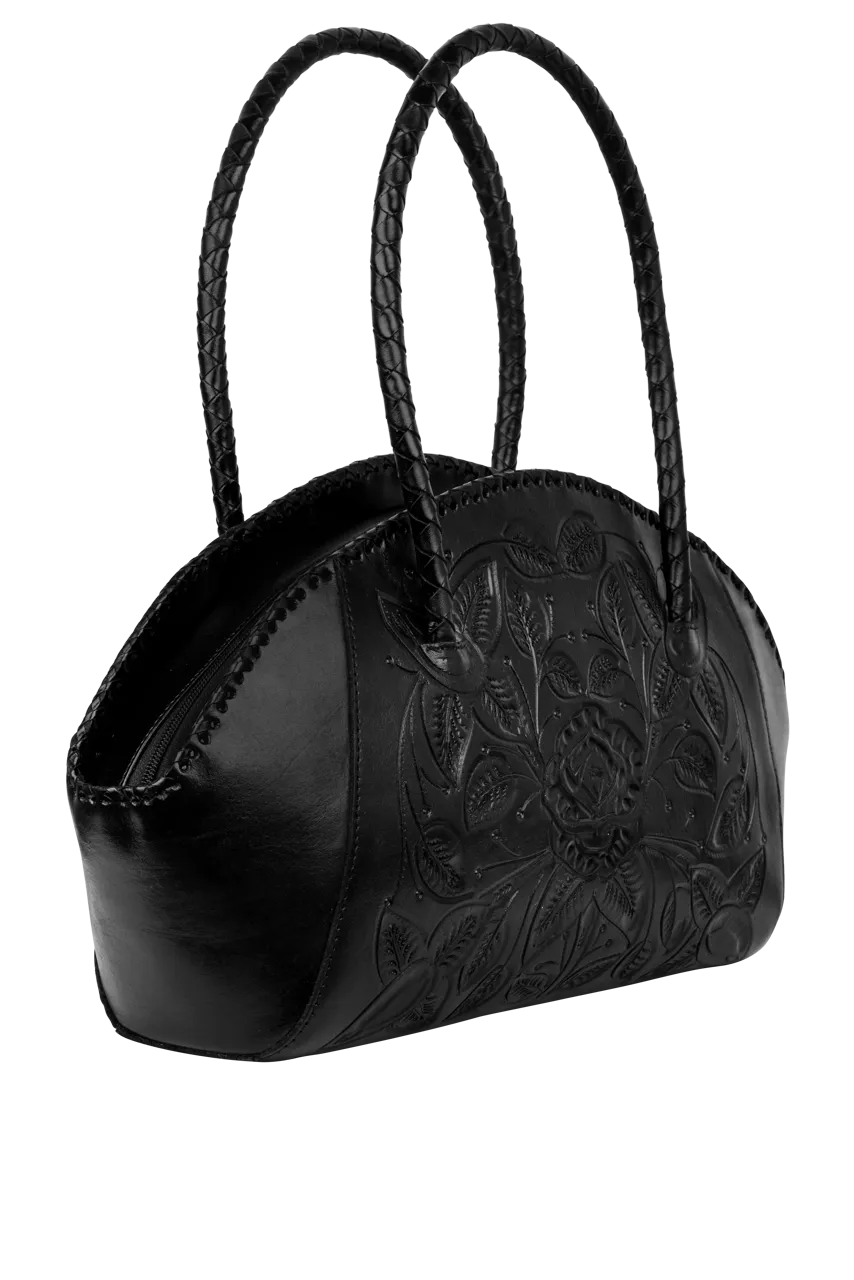 Elegant Paloma Tooled Leather Handbag - Hide & Chic Collection