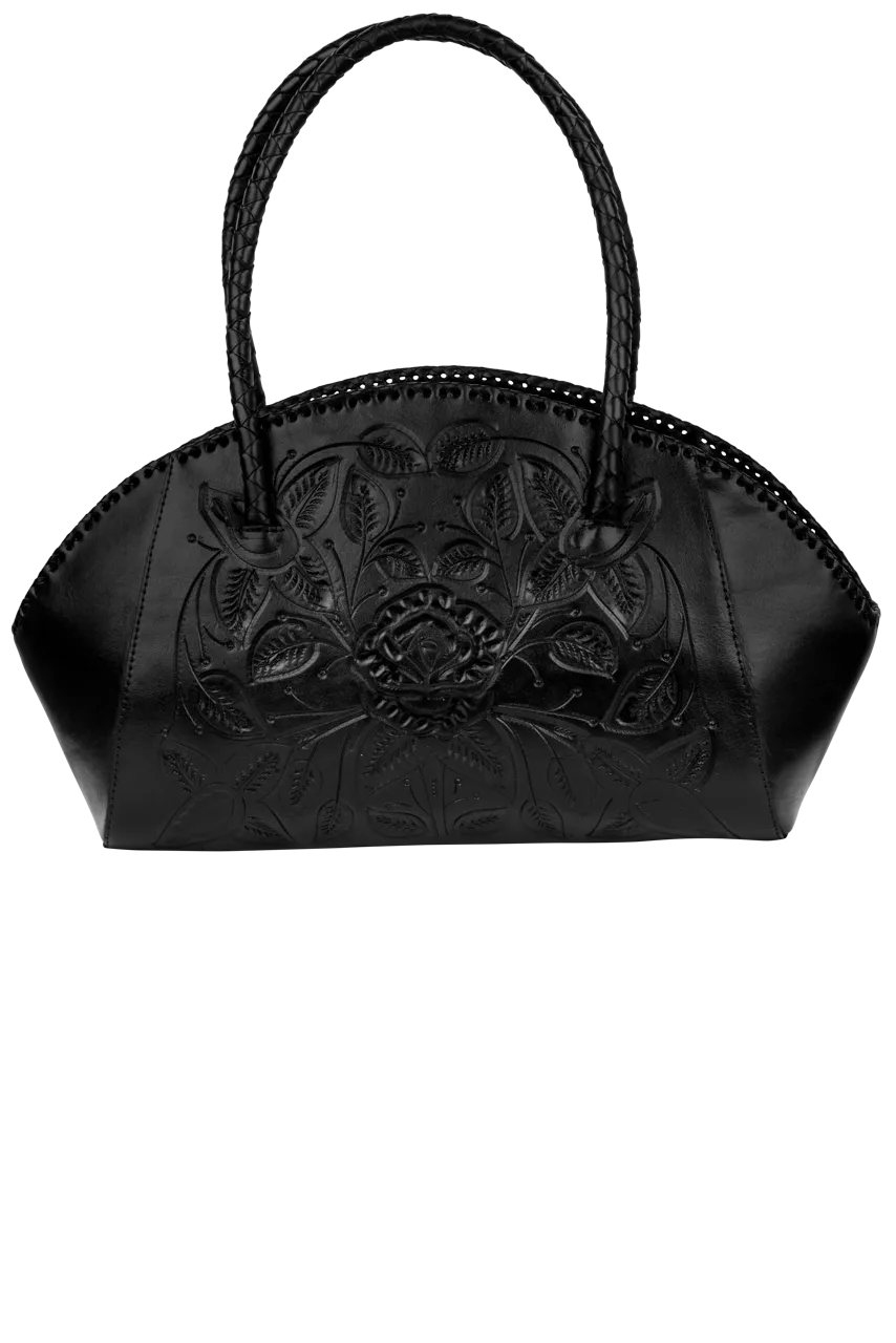 Elegant Paloma Tooled Leather Handbag - Hide & Chic Collection