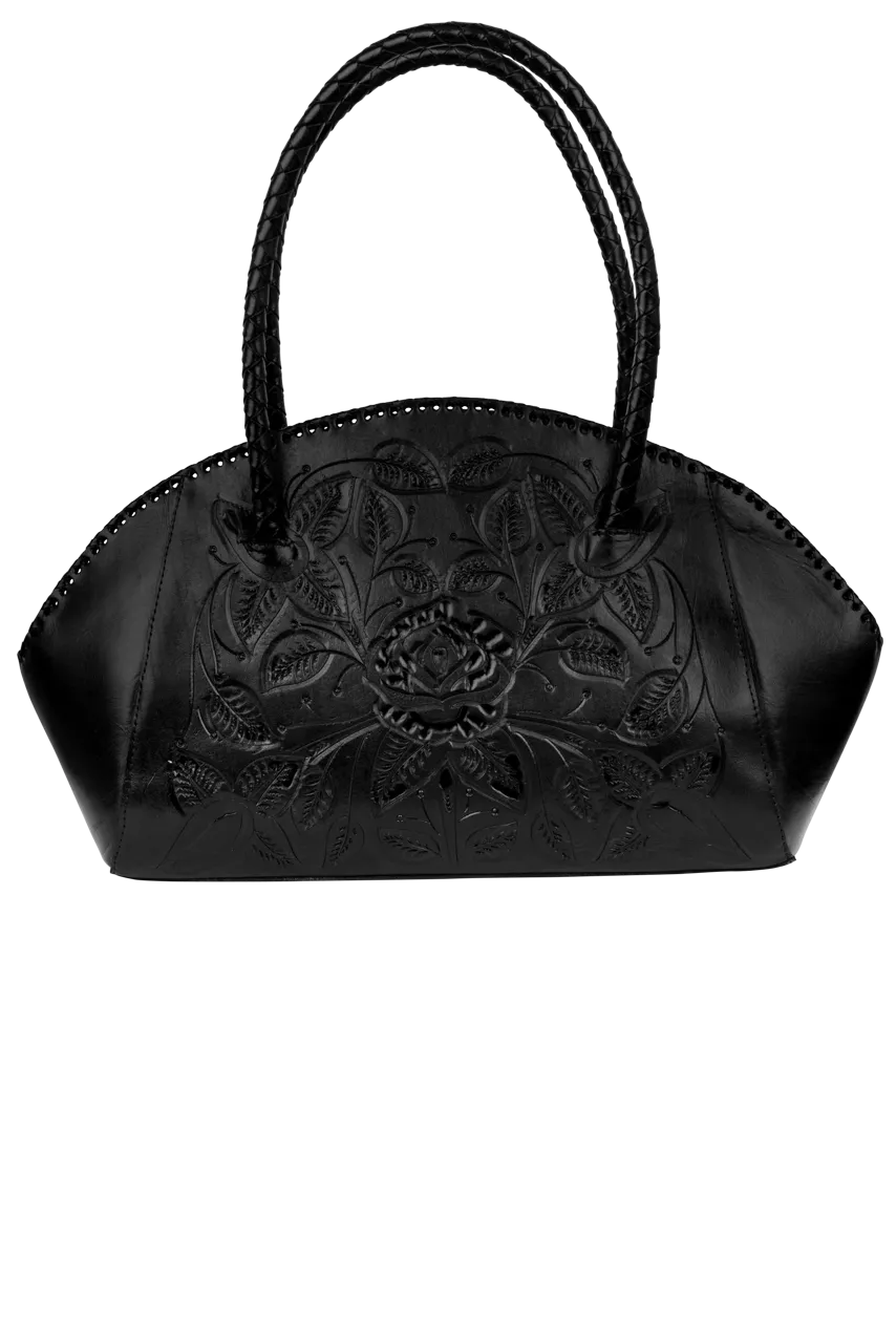 Elegant Paloma Tooled Leather Handbag - Hide & Chic Collection