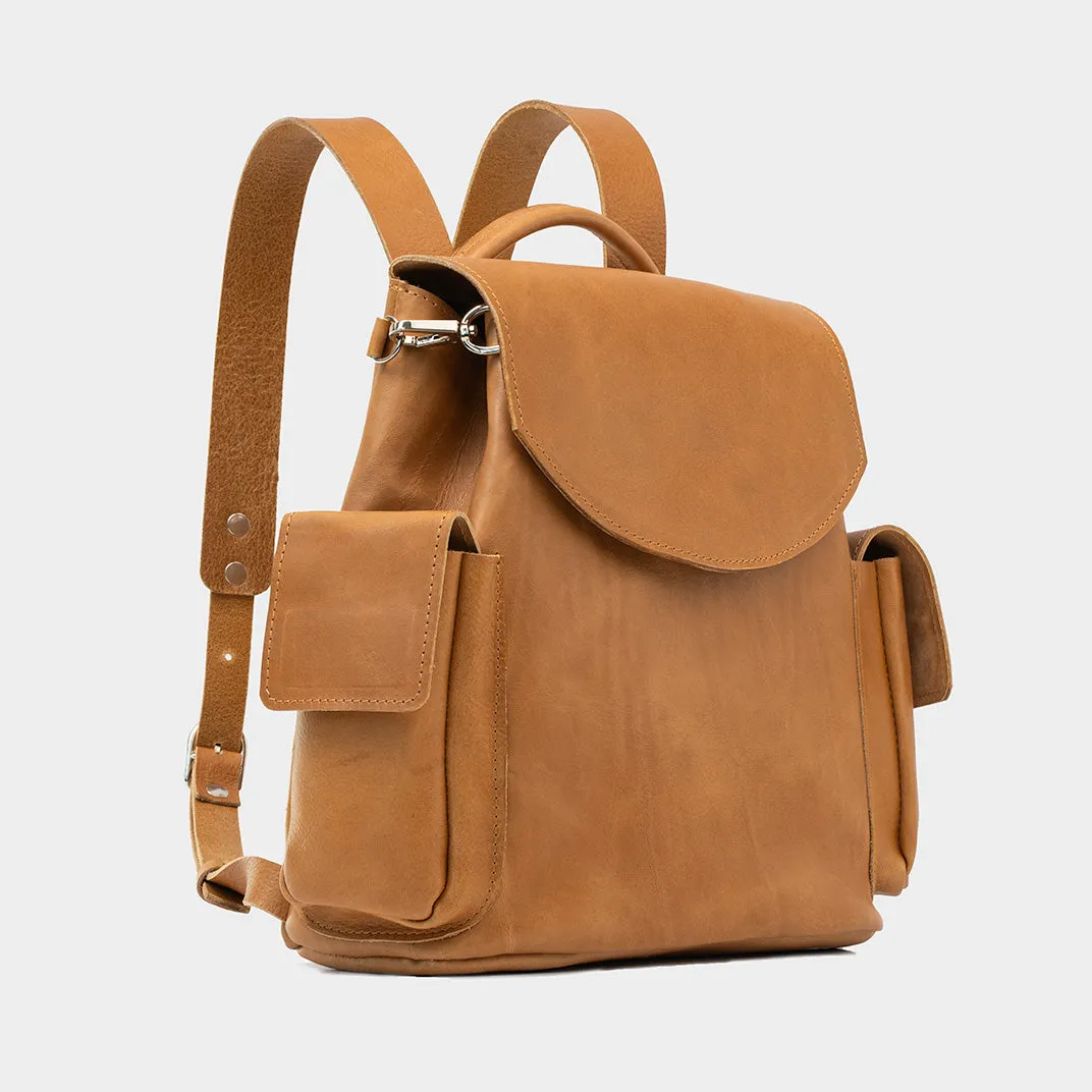 Leather backpack - Chatelet (Camel)