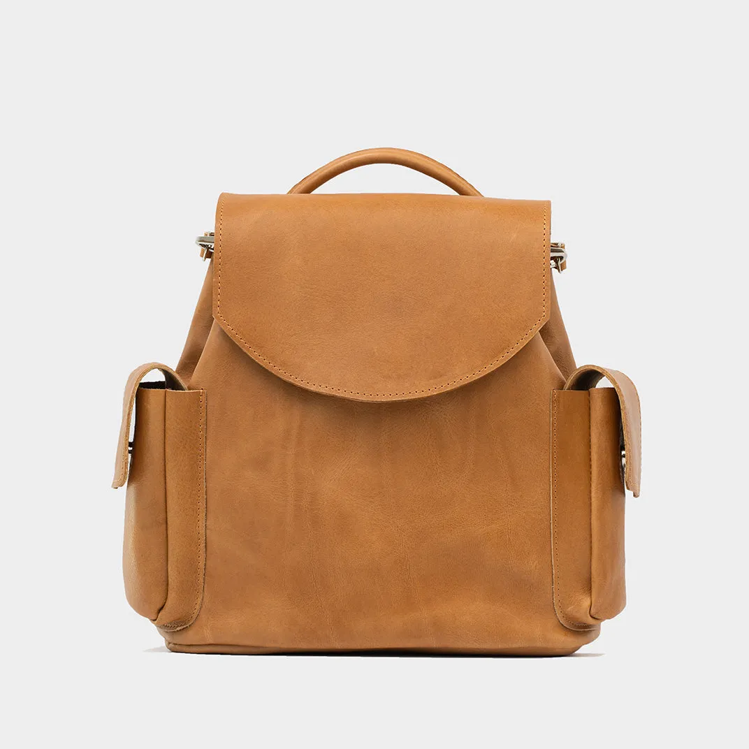 Leather backpack - Chatelet (Camel)