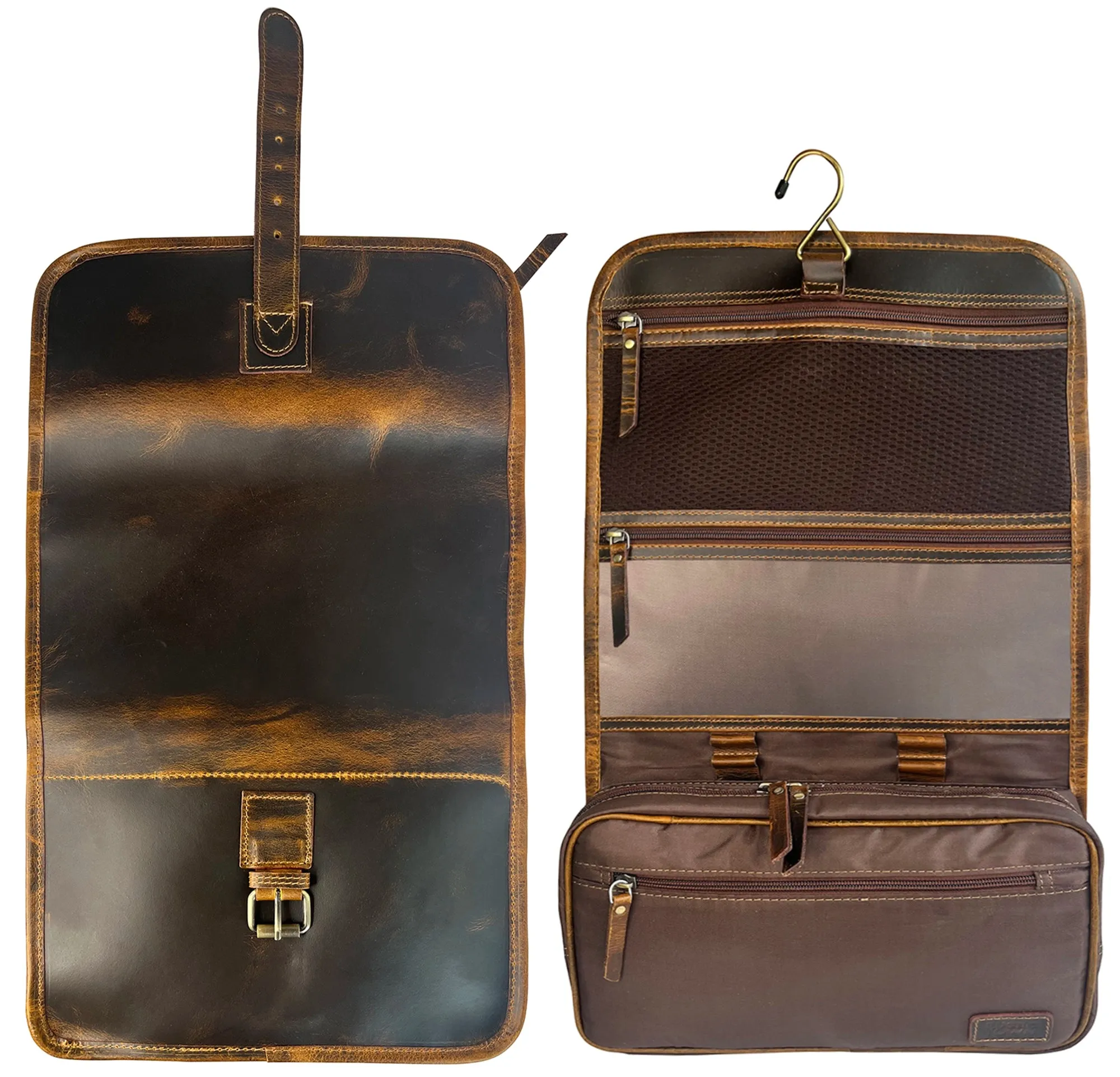 Leather Hanging Toiletry Bag