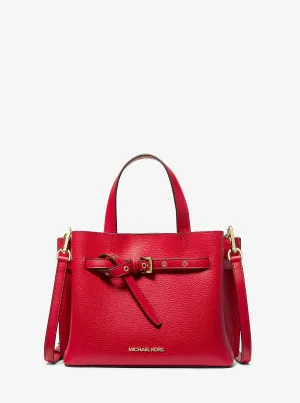 Michael Kors Pebbled Leather Emilia Small Satchel, Red