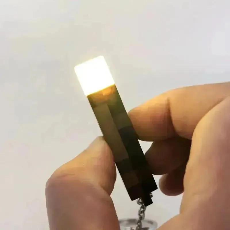 Minecraft Brownstone Torch Keychain