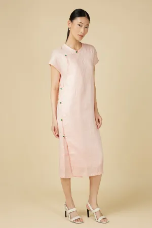 Minimalist Cheongsam Dress in Light Pink