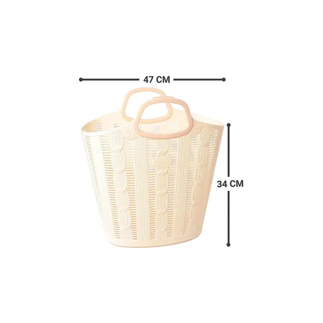 Nayasa Washable And Reusable Beige Shopping Basket/Bag