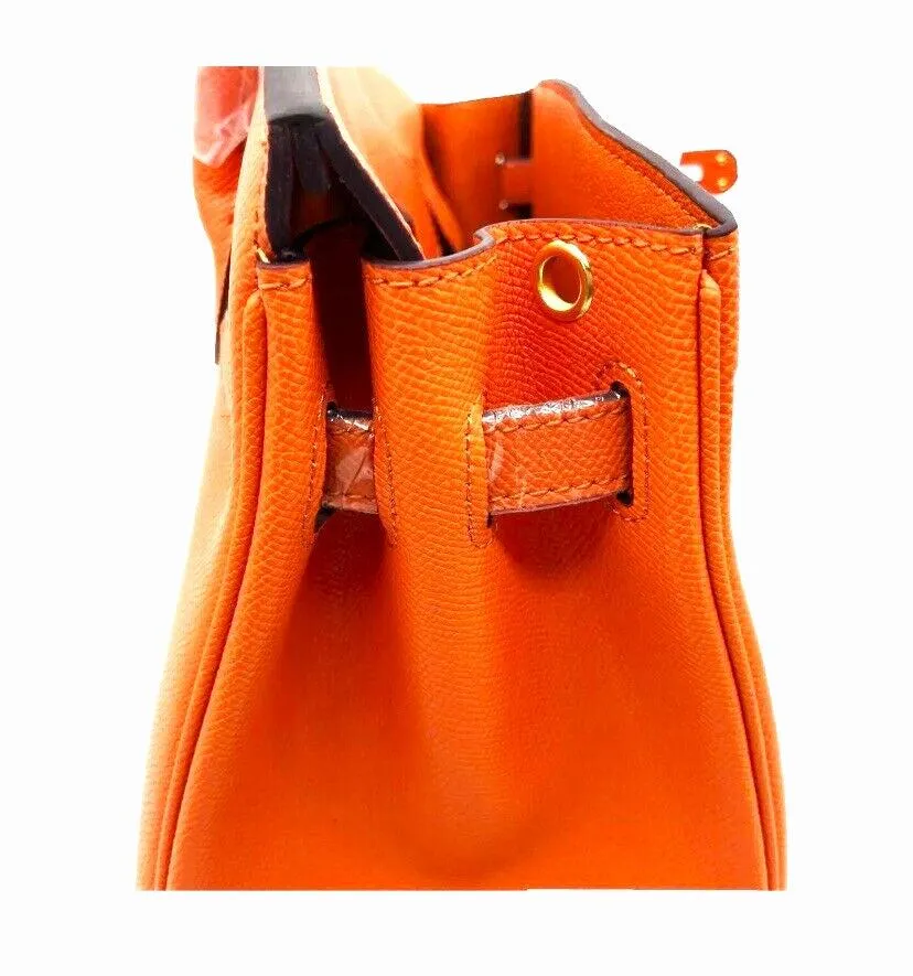 Orange Leather Cowhide Handbag