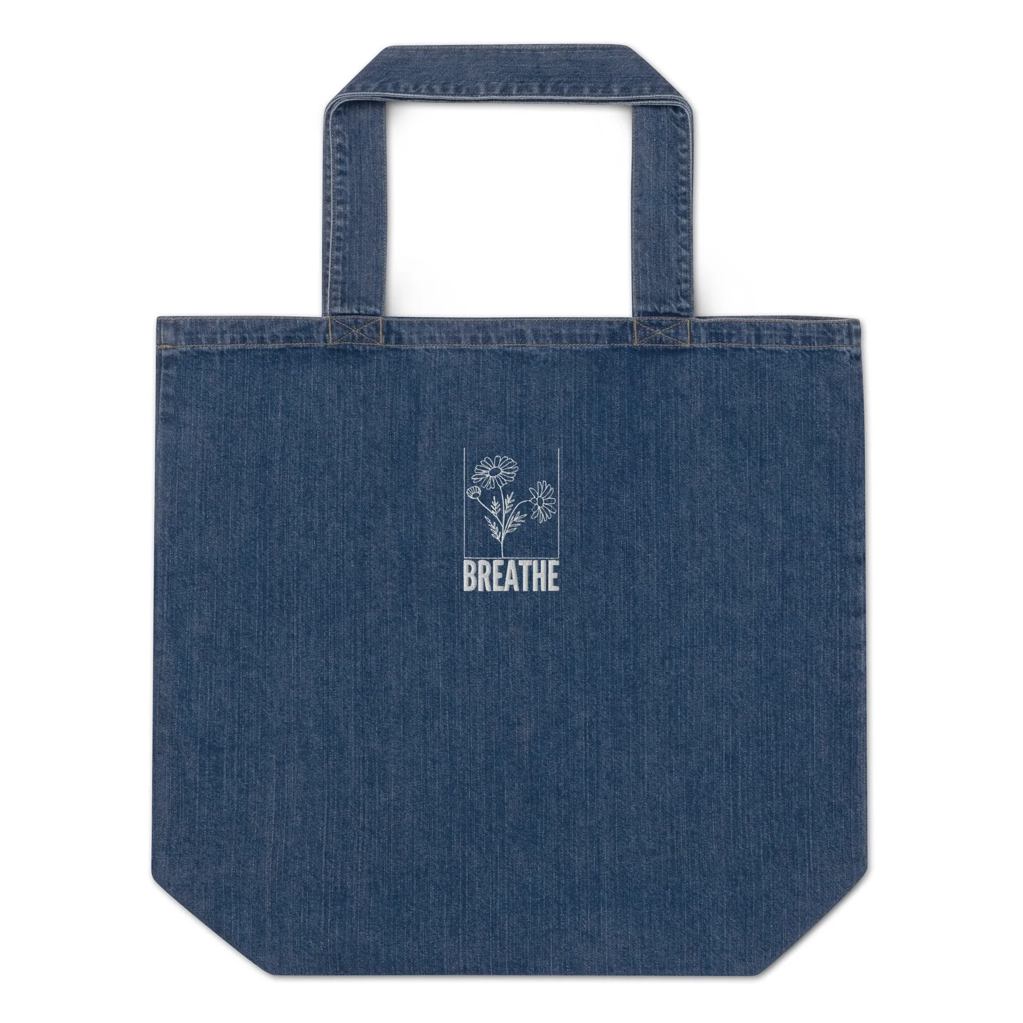 Organic denim tote bag