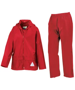 Red - Junior waterproof jacket and trouser set