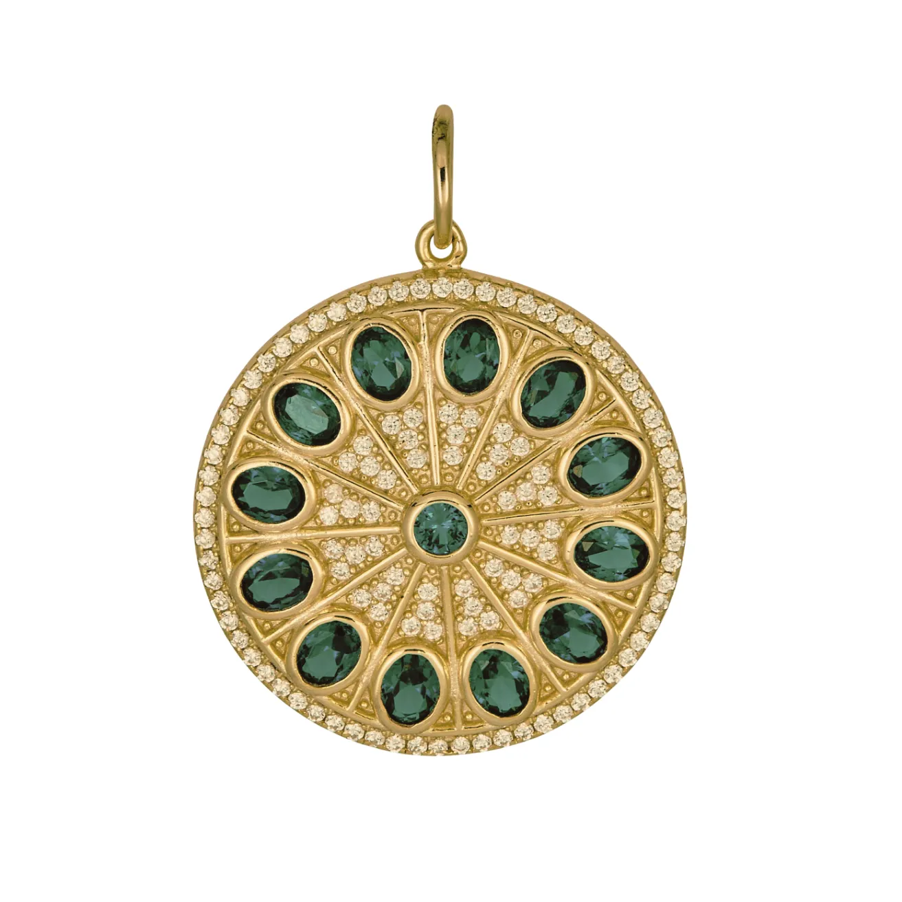 ROUND CHARM WITH COLOR & PAVE CZ