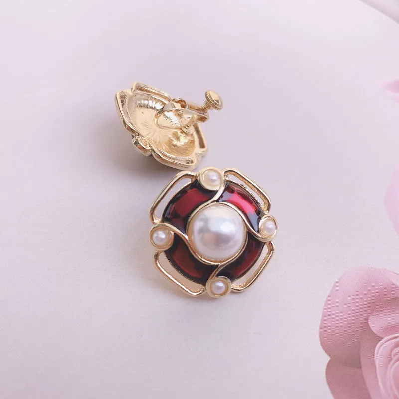 S925 Pearl Ear Clips And Stud Earrings