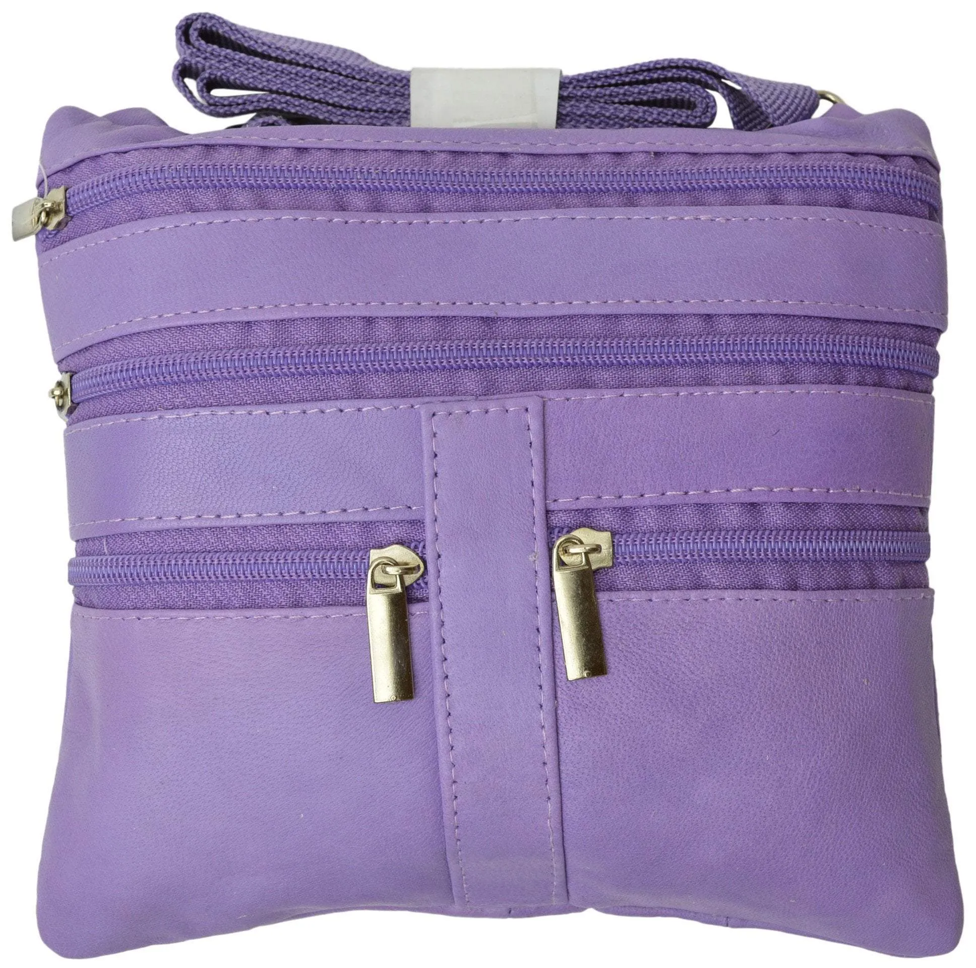 Soft Leather Cross Body Bag Purse Shoulder Bag 5 Pocket Organizer Micro HandbagTravel Wallet Multiple Colors HN907 (C)