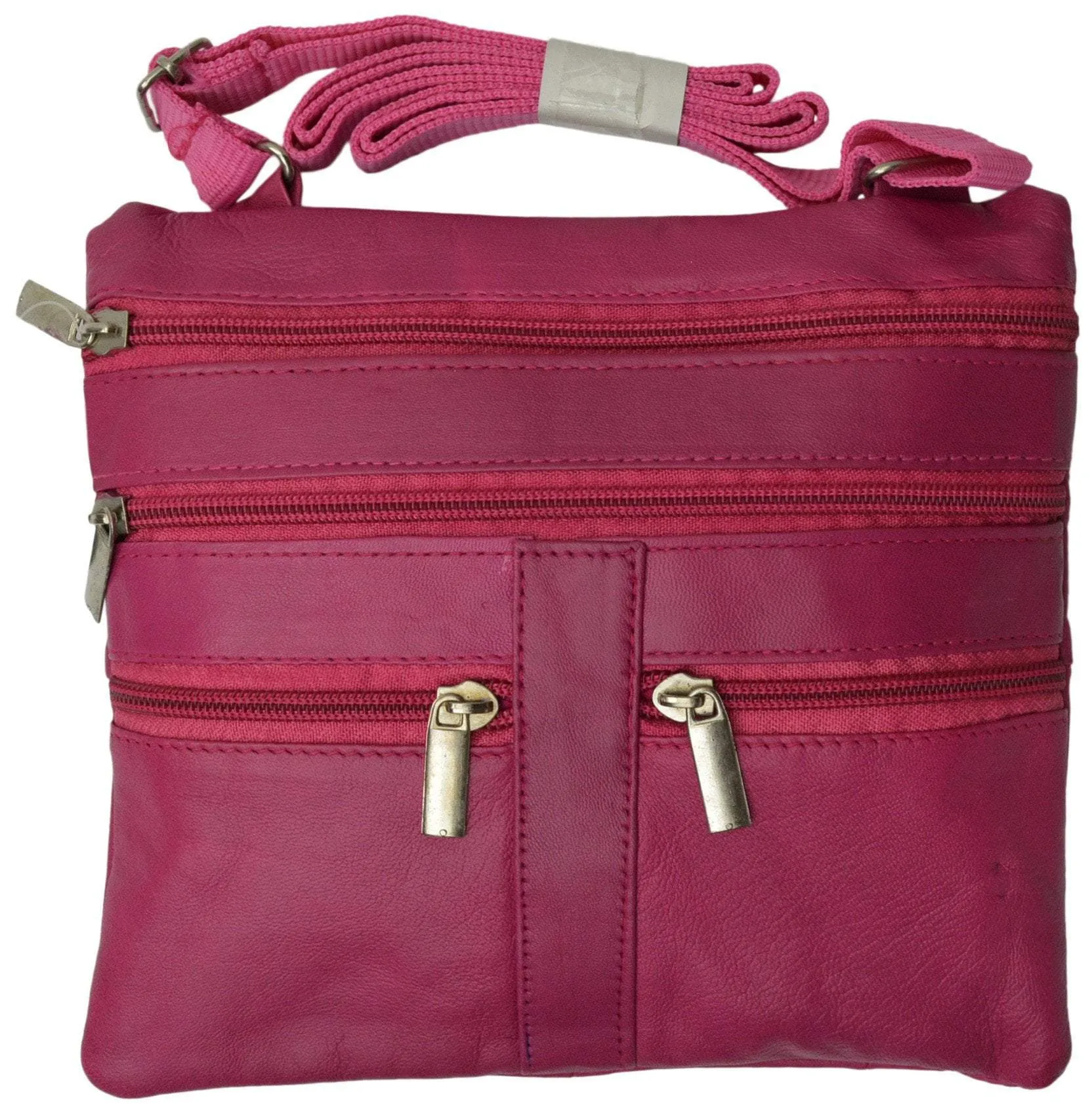 Soft Leather Cross Body Bag Purse Shoulder Bag 5 Pocket Organizer Micro HandbagTravel Wallet Multiple Colors HN907 (C)