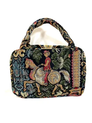 Toiletries Case in Renaissance Horse and Rider Tapestry