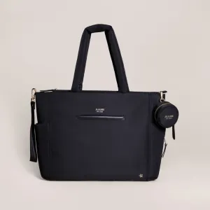 Utility-Strap Tote Diaper Bag - Black