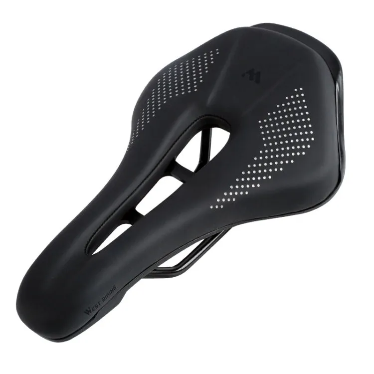 WEST BIKING Cycling Seat Hollow Breathable Comfortable Saddle Riding Equipment(Black)