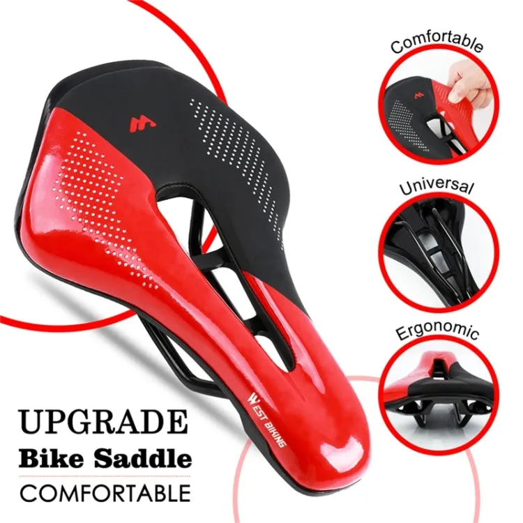 WEST BIKING Cycling Seat Hollow Breathable Comfortable Saddle Riding Equipment(Black)