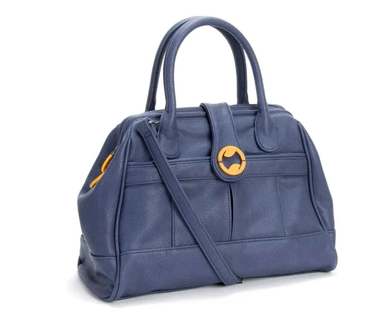 Wythe Vegan Satchel: Chic Organization from Day to Weekend (Doctor's Bag, Crossbody, Eco-Friendly, Classic Colors, Orange Lining)